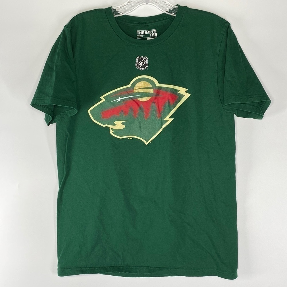 Adidas Minnesota Wild Staal #12 Green Tshirt Size Medium